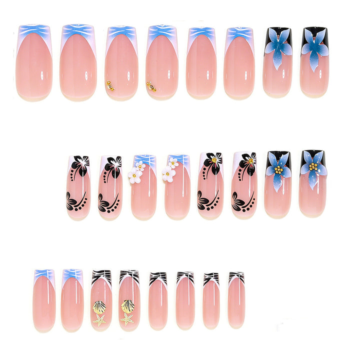 Floral Pattern Nail Art Extensions Bowlift