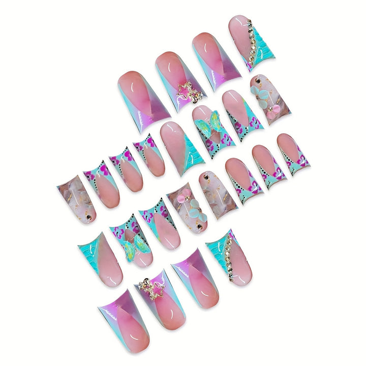 Artistic 3D Floral Press-On Nail Art Bowlift