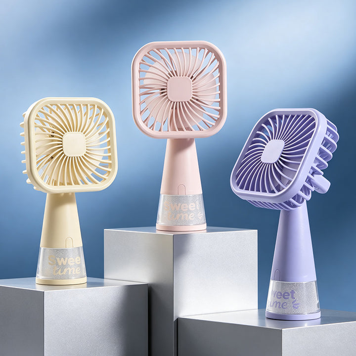 Ladies Portable Hand Fan with USB Charging Function and Flexible Tilt Mechanism Bowlift
