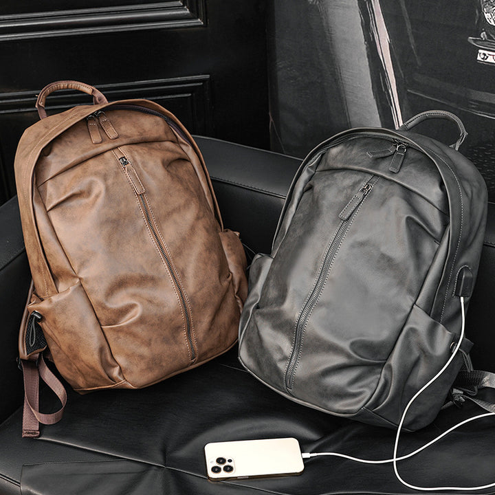 Elegant Backpack Made of Durable Faux Leather with Multifunctional Compartments Bowlift