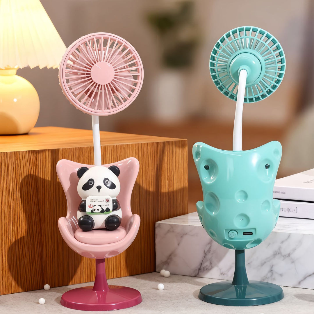 Women's Portable Mini Fan with Fun Bear Design Bowlift
