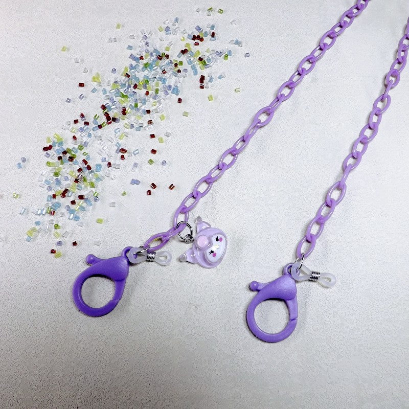 Playful glasses holder chain made of transparent material Bowlift