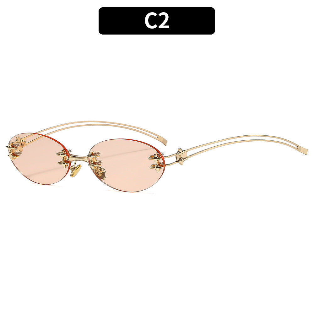 Futuristic Minimalist Oval Sunglasses