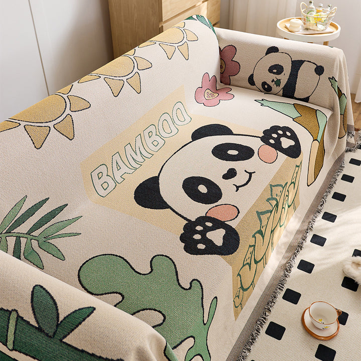 Playful Cartoon Print Sofa Throw Blanket