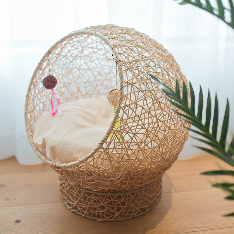 Beef Cat Bed Made of Rattan Bowlift