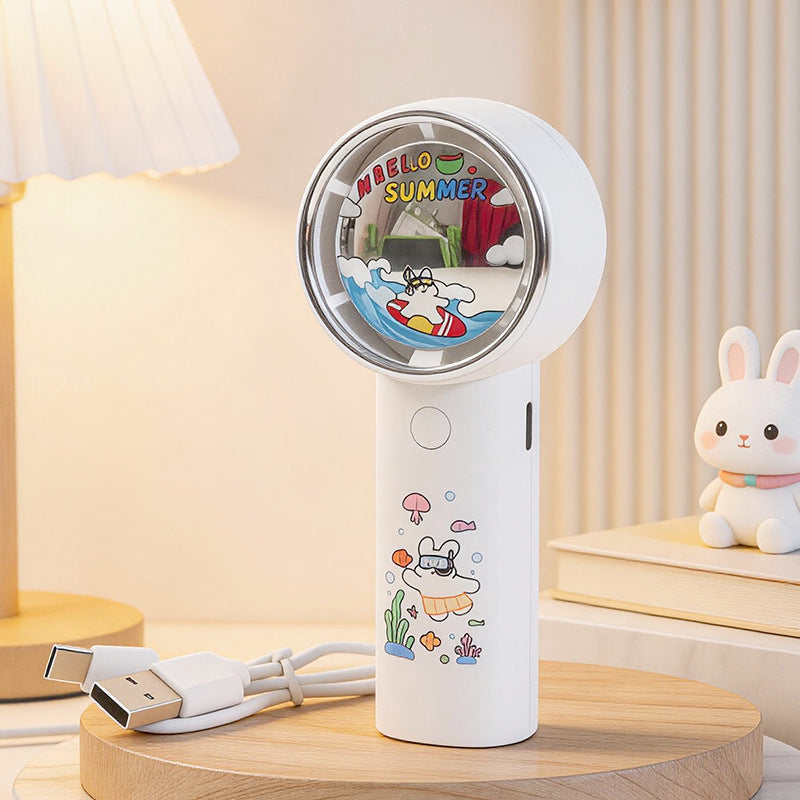 Ladies portable hand fan with cute summer design Bowlift
