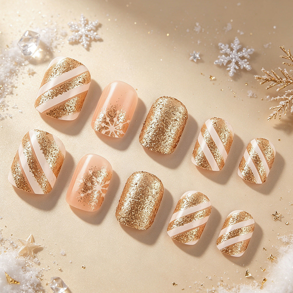 Holiday-Themed Glitter Gel Nail Art Bowlift