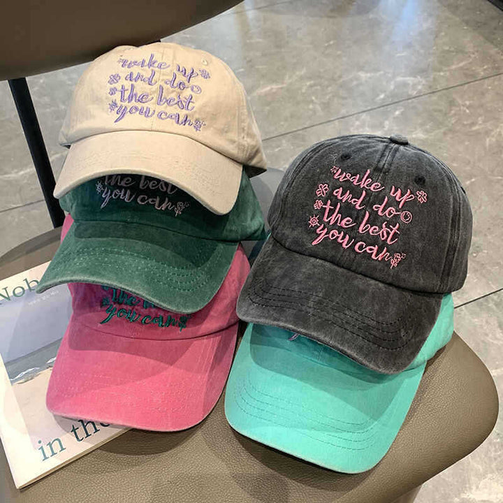 Women's Motivational Embroidered Cap Bowlift