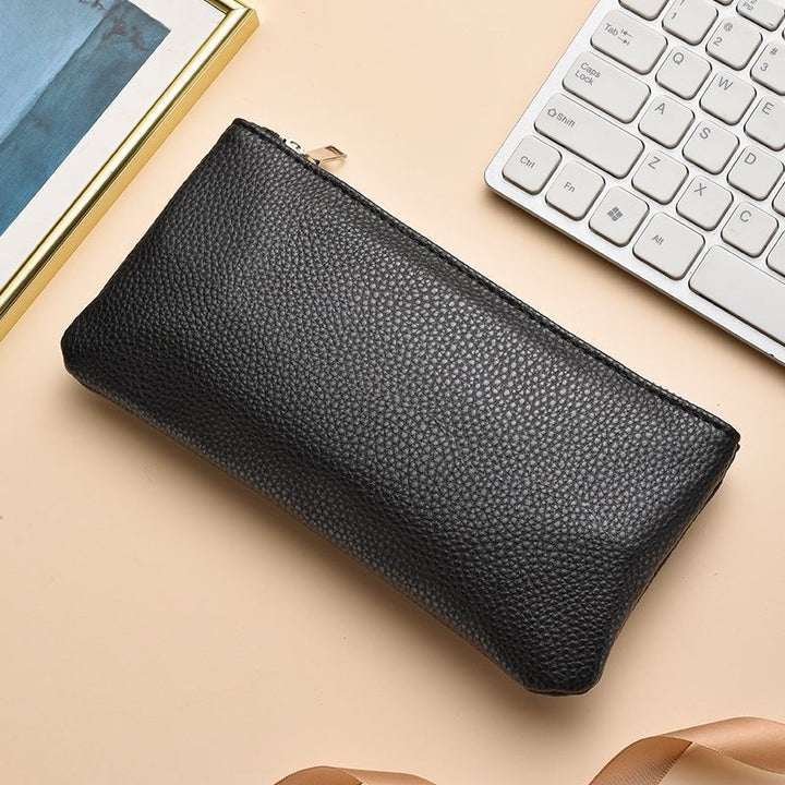 Premium Leather Zippered Pencil Case Bowlift