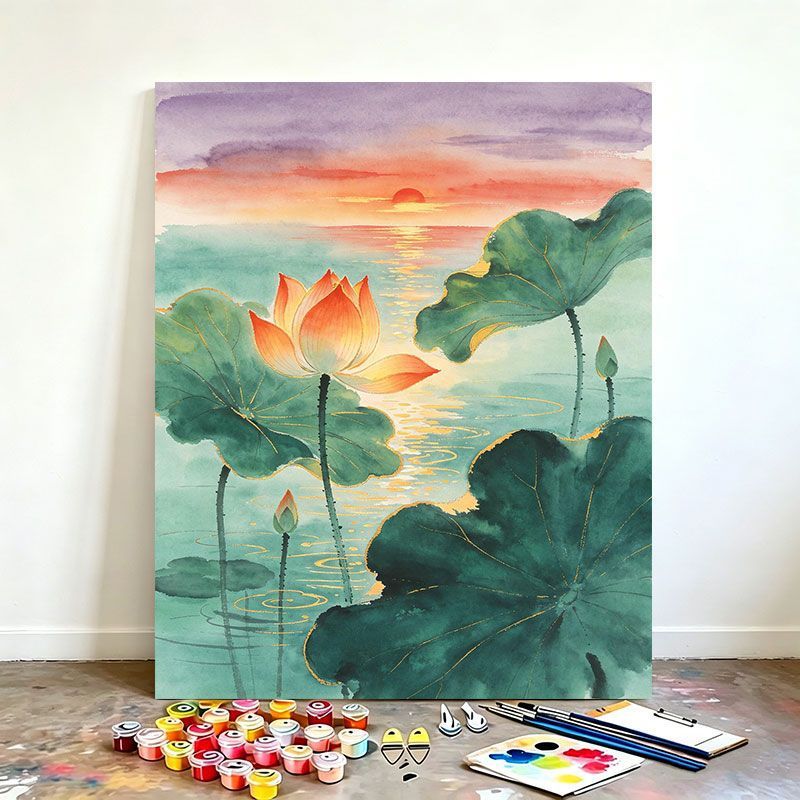 Watercolor Lotus Art Painting Kit Bowlift