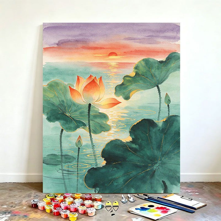 Watercolor Lotus Art Painting Kit Bowlift