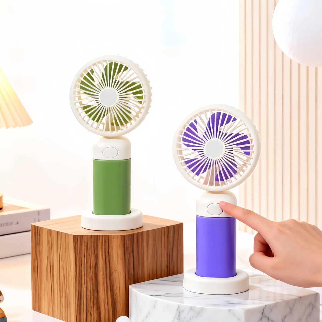 Portable hand fan with adjustable angle Bowlift