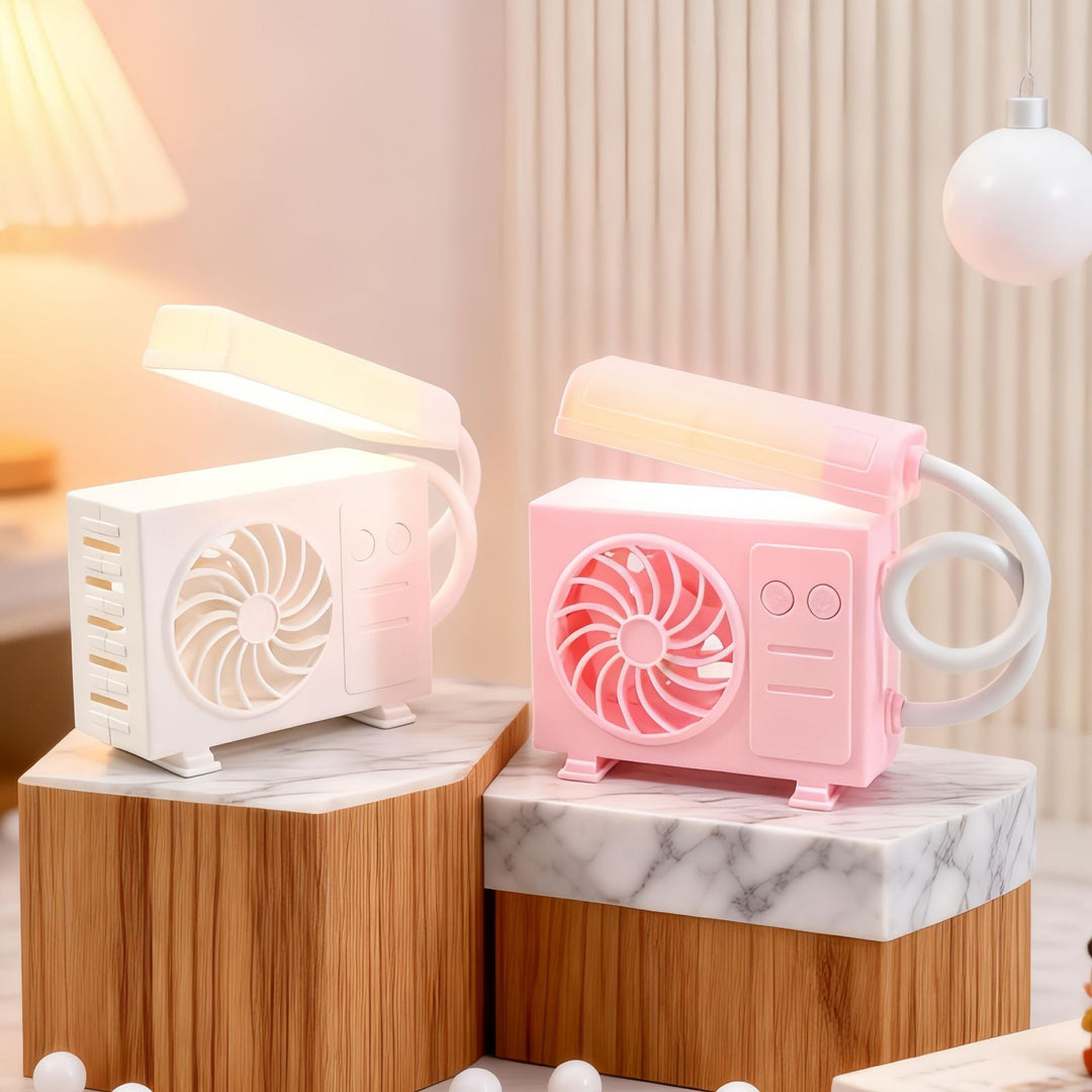 Women's multifunctional table lamp with integrated fan Bowlift