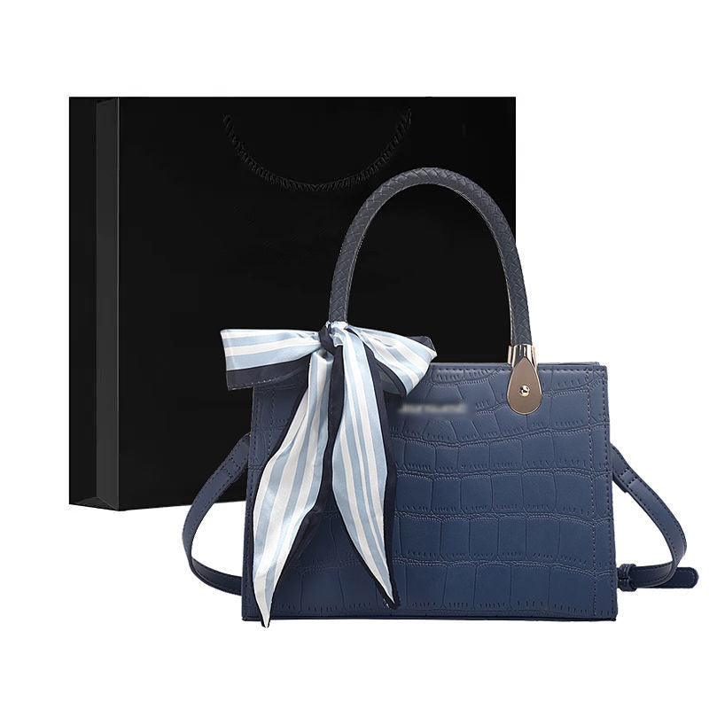 Structured Crocodile-Embossed Handbag Bowlift