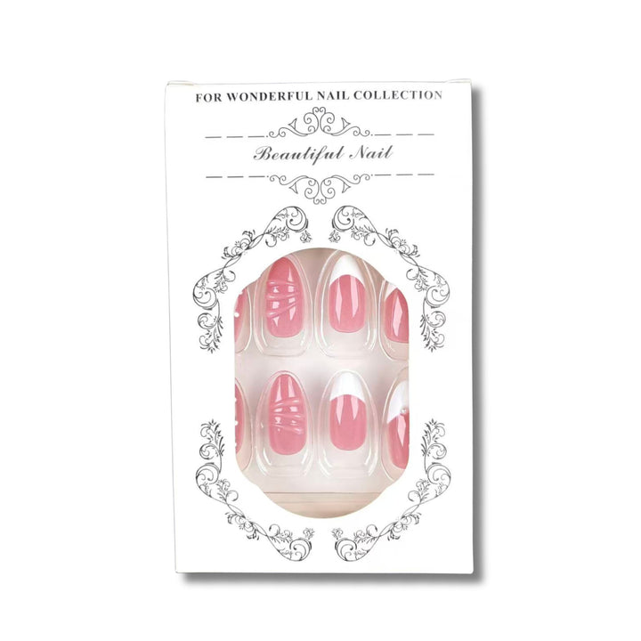 Elegant Press-On Nail Art Set with Unique Patterns