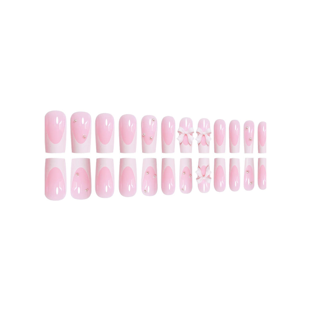 Decorative Press-On Nail Art with Bow Details Bowlift