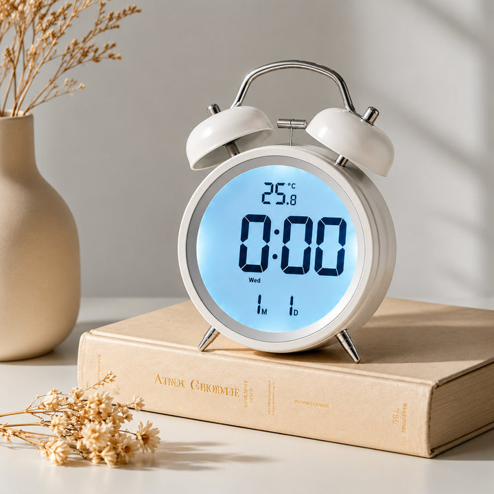 Digital Alarm Clock with Temperature Display Bowlift