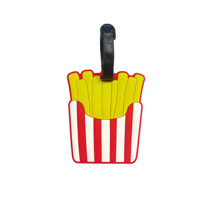 novelty burger shaped silicone luggage tag with flexible strap Bowlift