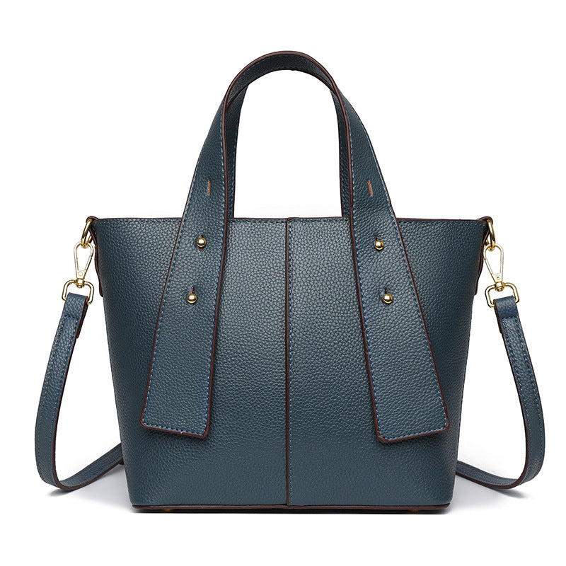 Textured Vegan Leather Multi-Pocket Tote Bowlift