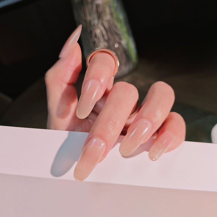 Elegant French Tip Press-On Nails Bowlift