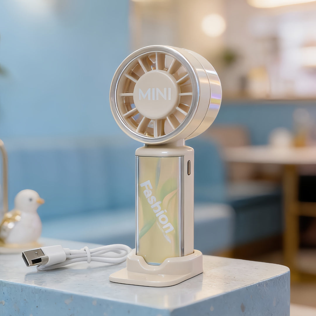Women Portable Mini Fan with USB Charging Function and Flexible Tilt Bowlift
