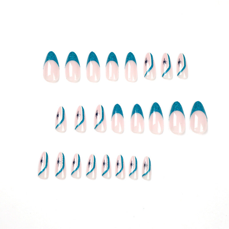 Elegant Stiletto Nails with Glitter and Ombre Design Bowlift