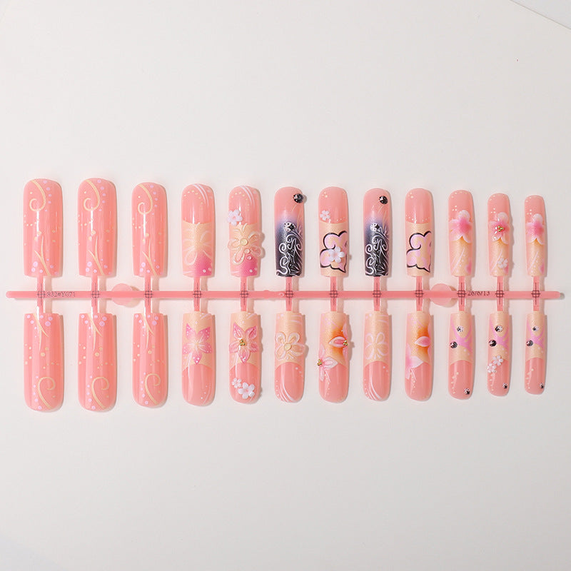 Floral Themed Press-On Nail Art Set Bowlift
