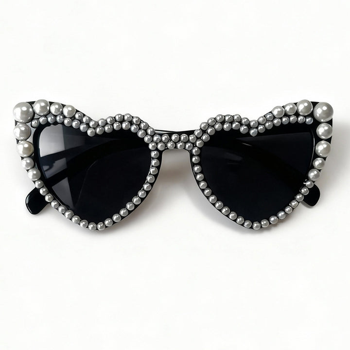 Heart-Shaped Pearl-Detail Sunglasses Bowlift