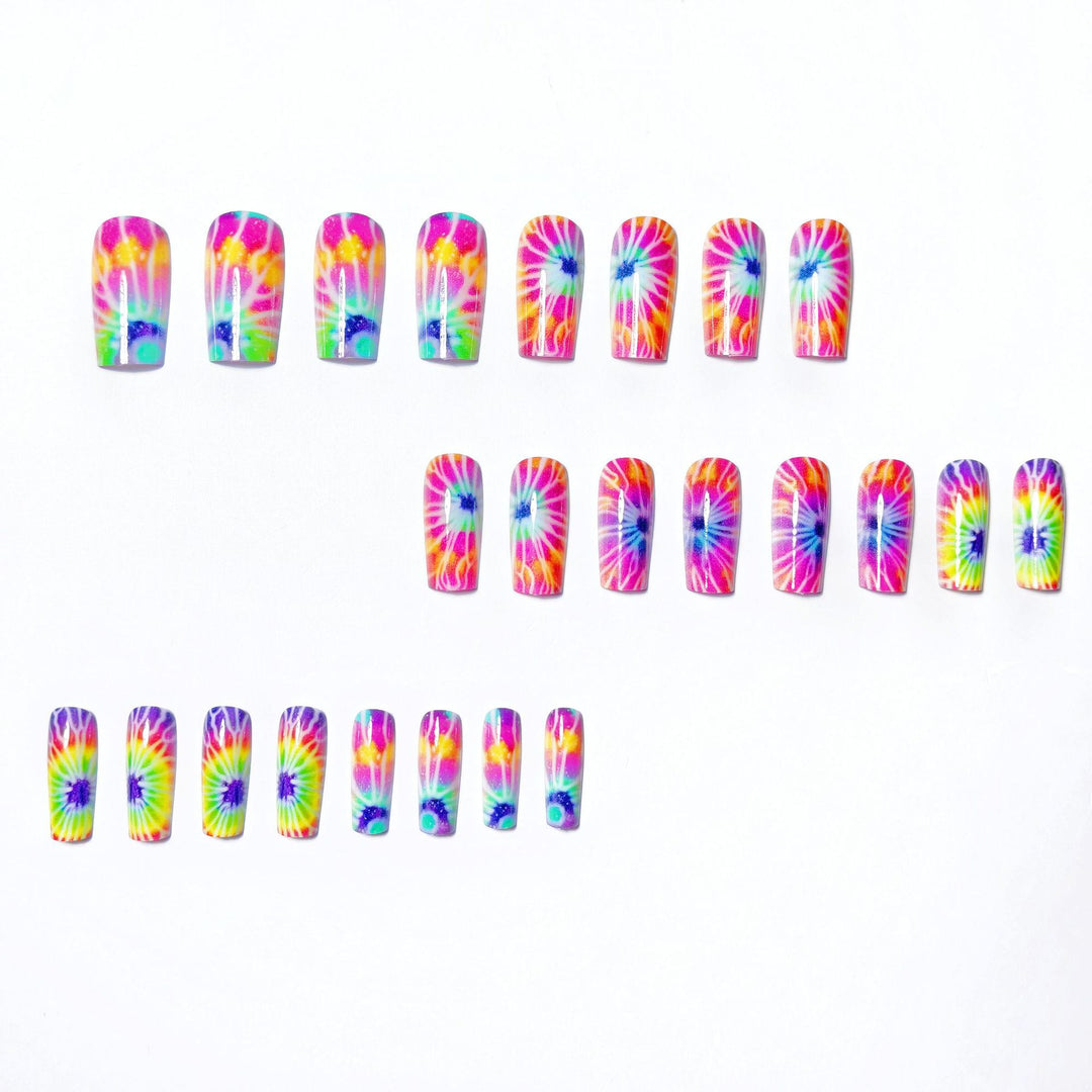 Abstract Tie-Dye Nail Art Design Bowlift