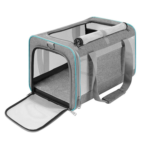 Portable Pet Travel Bag with Breathable Mesh Bowlift