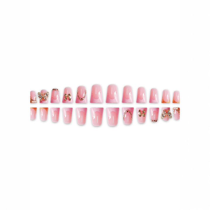 Artistic Nail Enhancements with Rhinestone Decorations Bowlift