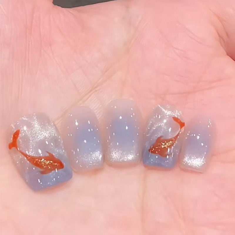 Glossy Nail Art Set with Sparkling Glitter Accents Bowlift