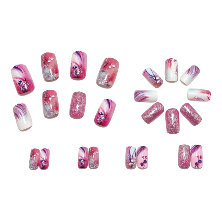 Glamorous artificial nails with filigree glitter decorations Bowlift