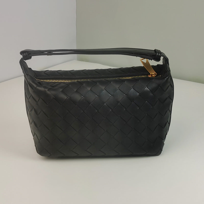 Woven Leather Satchel Bag Bowlift