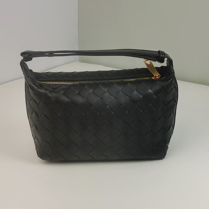 Woven Leather Satchel Bag Bowlift