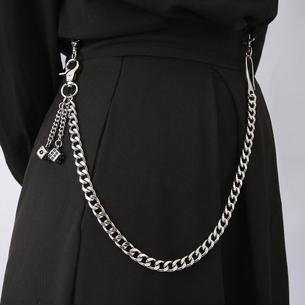 Fashionable chain keychain with cube pendants Bowlift