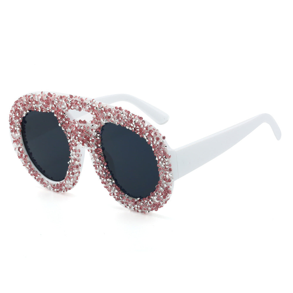 Women's fashionable sunglasses with glamorous rhinestone frame Bowlift