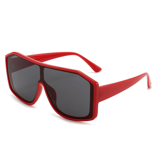 Oversized Geometric Shield Sunglasses Trendy Design