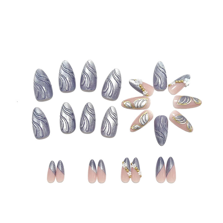Artificial Nails In Elegant Flower and Leaf Design Bowlift