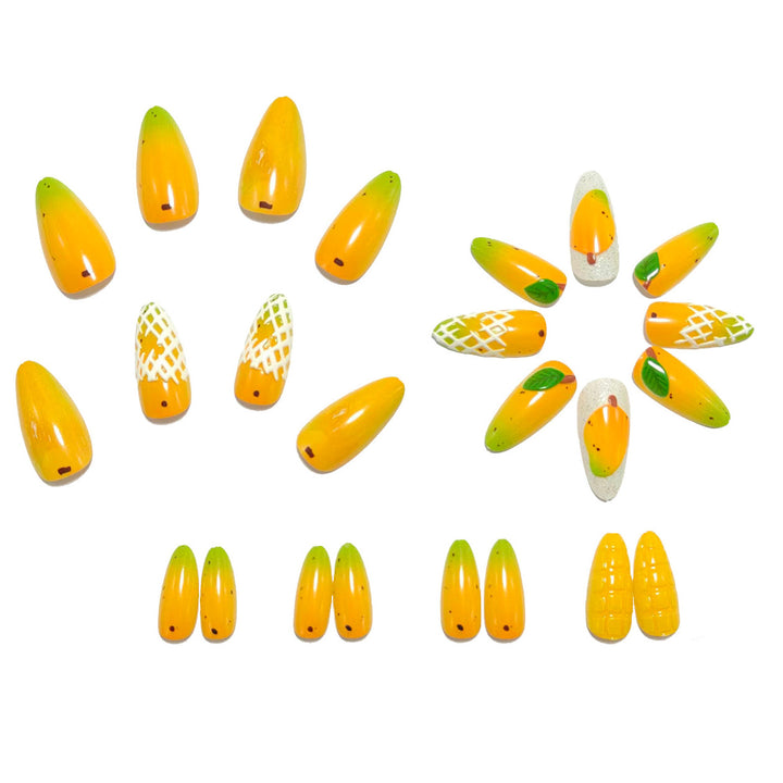 Creative artificial nails with colorful mango design Bowlift