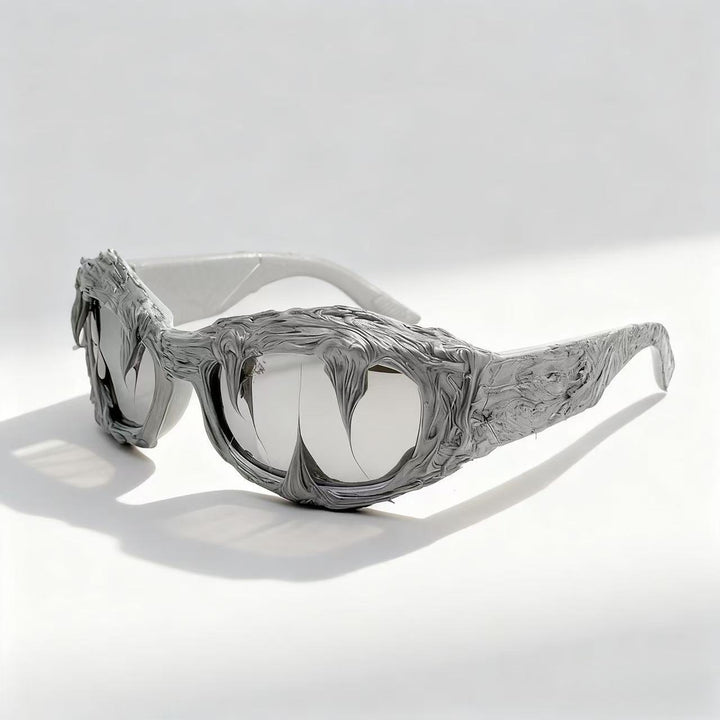 Women futuristic design sunglasses with unique textured surface Bowlift