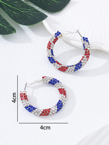 Women's nan pave rhinestone encrusted hoop earrings with secure leverback closure Bowlift