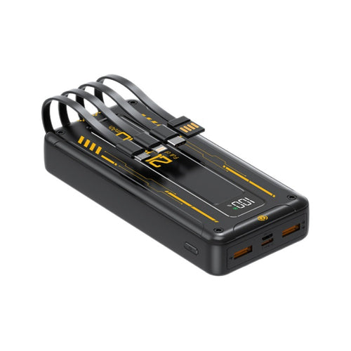 Portable power bank with integrated cable management and digital display Bowlift