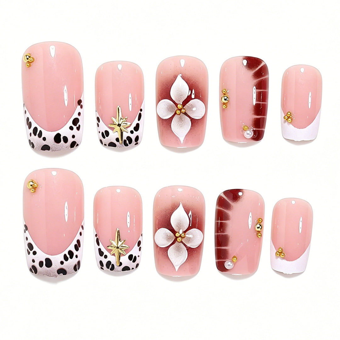 Decorative 3D Floral Nail Art Bowlift
