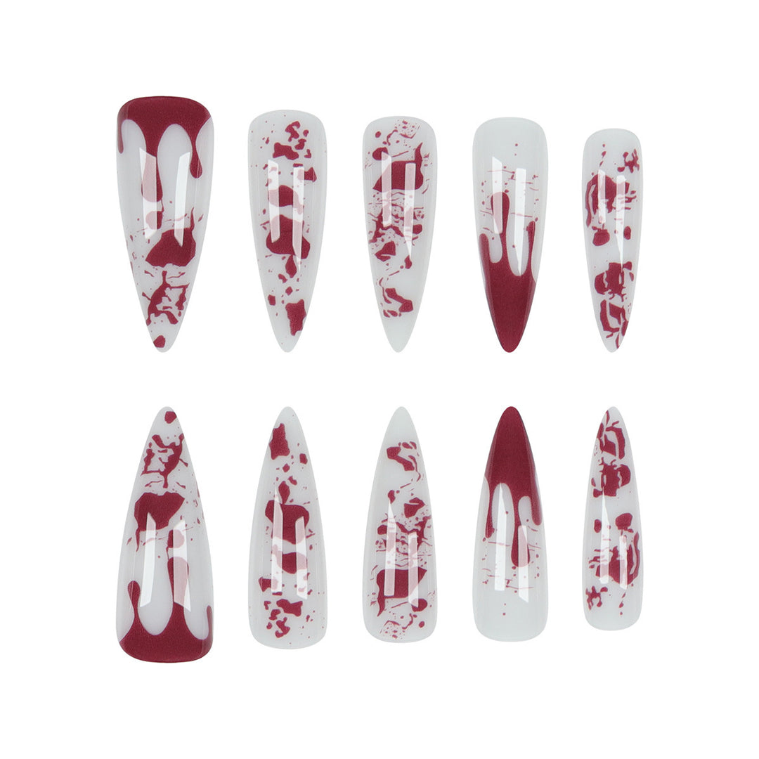 Gothic Blood-Drip Stiletto Nails Bowlift