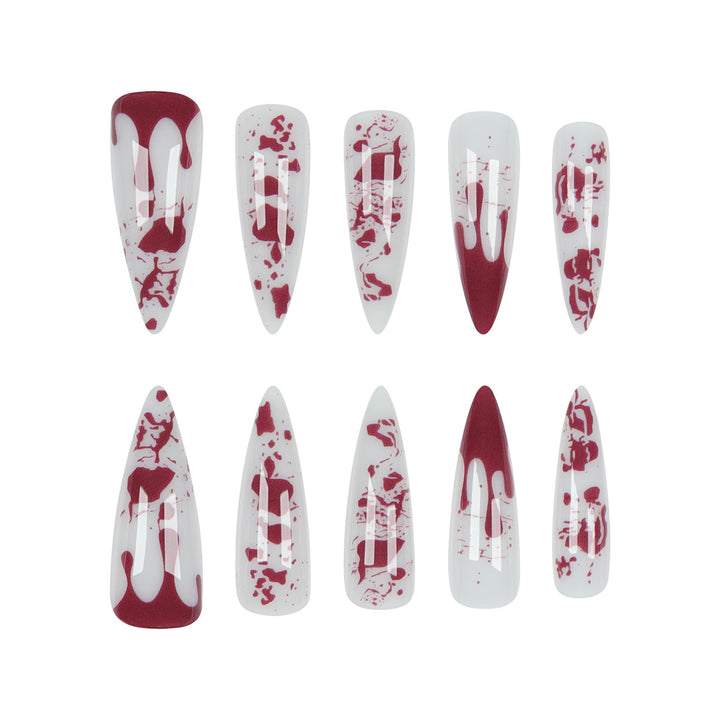 Gothic Blood-Drip Stiletto Nails Bowlift