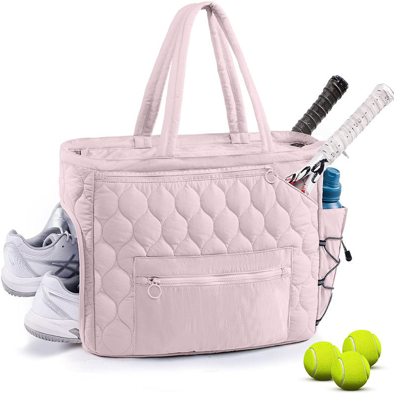 Sporty quilt bag with separate shoe compartment and pockets for accessories Bowlift