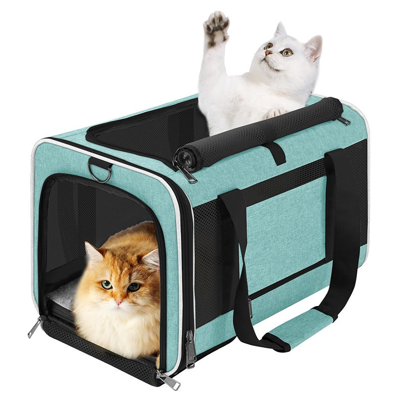 Portable Pet Travel Bag with Breathable Mesh Bowlift