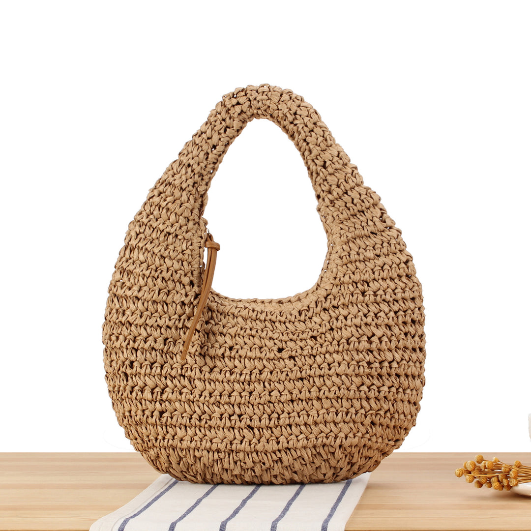 Hand-knotted shoulder bag made of natural material Bowlift