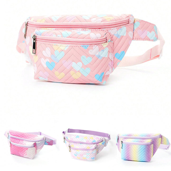 Waist bag with heart-shaped design and multiple compartments Bowlift